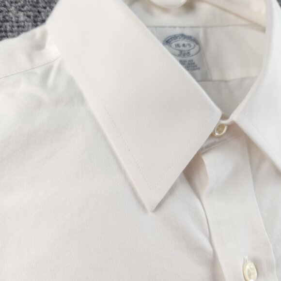 Brooks Brothers 16 34/35 Non-Iron All Cotton Point Slim White Long Sleeve Preppy - Picture 7 of 16